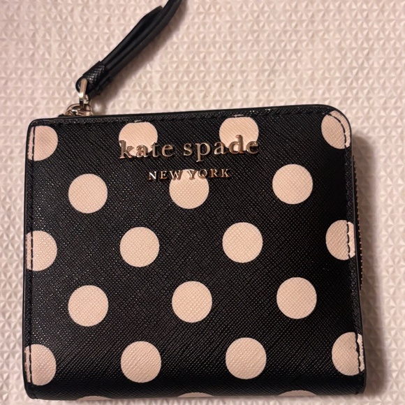 Kate Spade Polka Dots Black/White Full Zip and Snap Closure - Picture 1 of 5
